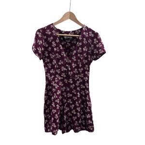 Reformation Floral Button Front Romper